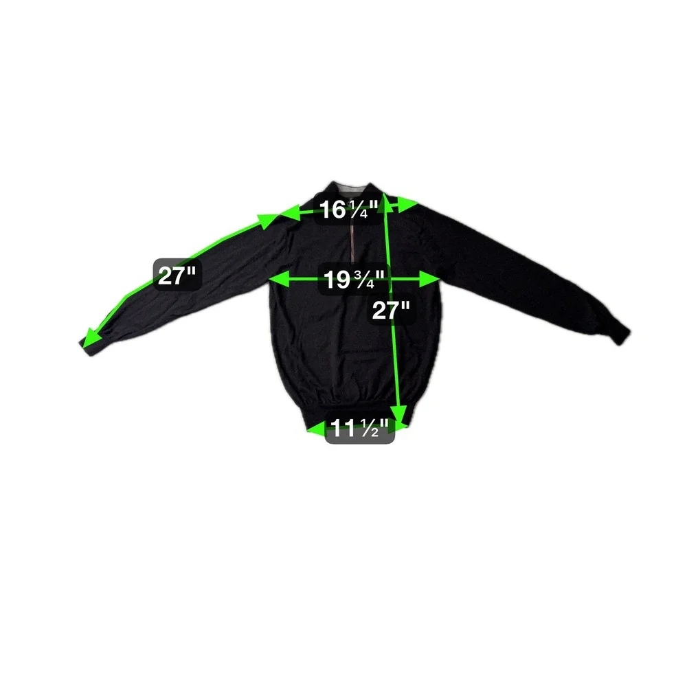 Peter Millar Crown 1/4 Zip Pullover Sweater Black Mens L Soft Merino Wool Silk - Picture 6 of 6